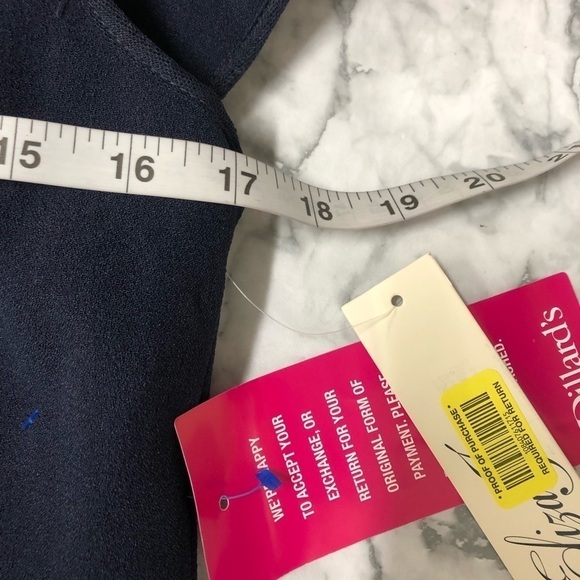 Eliza J Blue Full Length Ball Gown One Shoulder Sheer Panel Size 10 NWT - Picture 4 of 4